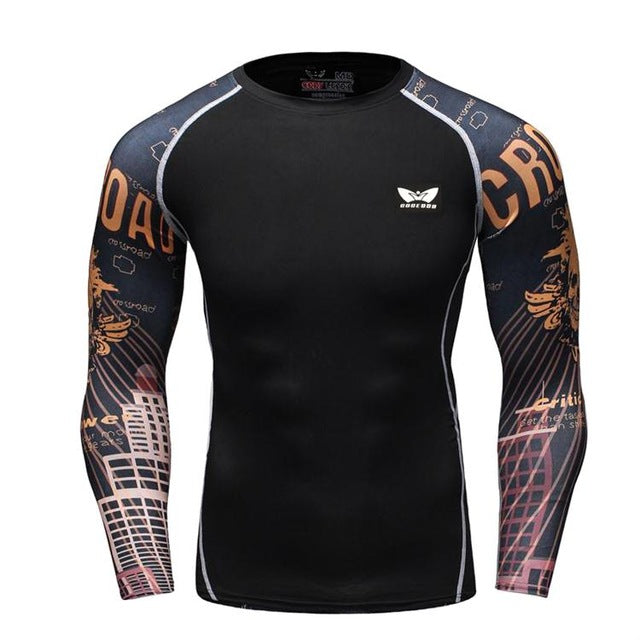 Men Long sleeve Bodybuilding Weight lifting