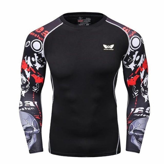 Men Long sleeve Bodybuilding Weight lifting