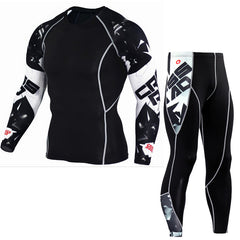 T-Shirt Men 3D Printed MMA Crossfit Muscle Shirt Leggings Base Layer Tight Tops