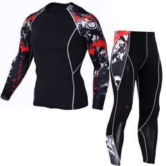 T-Shirt Men 3D Printed MMA Crossfit Muscle Shirt Leggings Base Layer Tight Tops
