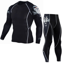 T-Shirt Men 3D Printed MMA Crossfit Muscle Shirt Leggings Base Layer Tight Tops