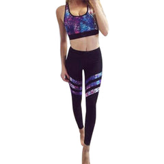 Workout Printed Patchwork Leggings Fitness Elastic Sportswear